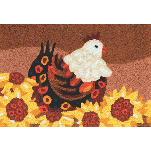 Plucky Chicken In Sunflowers