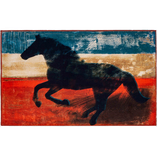 WILD MUSTANG Indoor Only and Lodge, Western, Country, Trend Rectangle Olivia's Home Rug