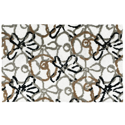 Floral Sketch Indoor Only and Pattern Rectangle Simple Spaces Rug