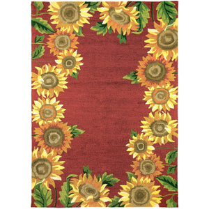 Sunflower Field Indoor/Outdoor and Garden & Floral Rectangle Homefires Rug