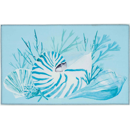 NAUTILUS IN CORAL Indoor Only and Coastal Rectangle Olivia's Home Rug