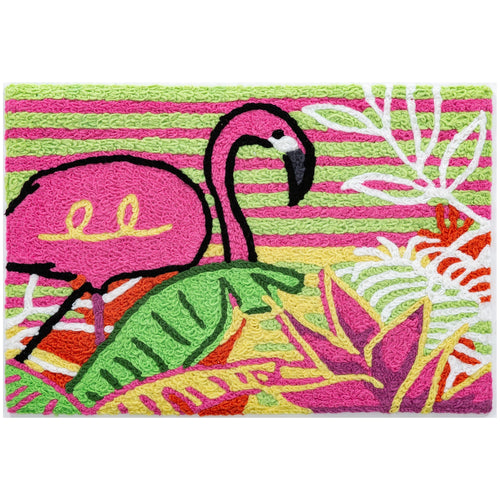 Fiesta Flamingo Indoor/Outdoor and Coastal/Lakefront Rectangle Jellybean Rug