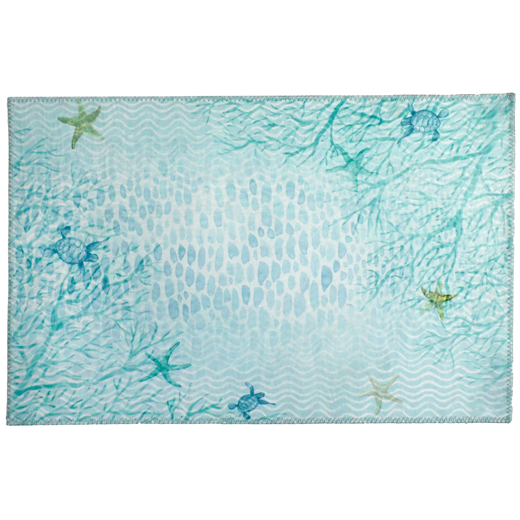 Coral Sea Aqua Rug