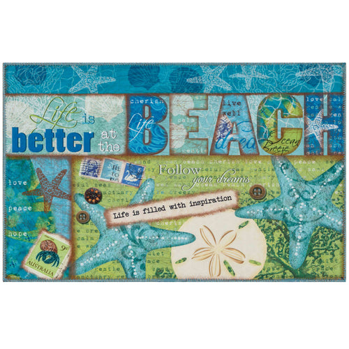 BETTER AT THE BEACH Indoor Only and Coastal/Lakefront Rectangle Olivia's Home Rug