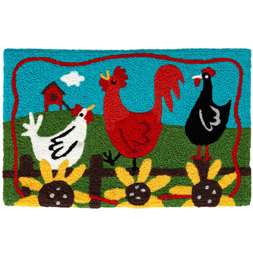 Little Red Hen House Indoor/Outdoor and Kitchen Rectangle Jellybean Rug