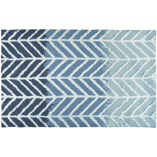 Straight And Arrows Blue Rug