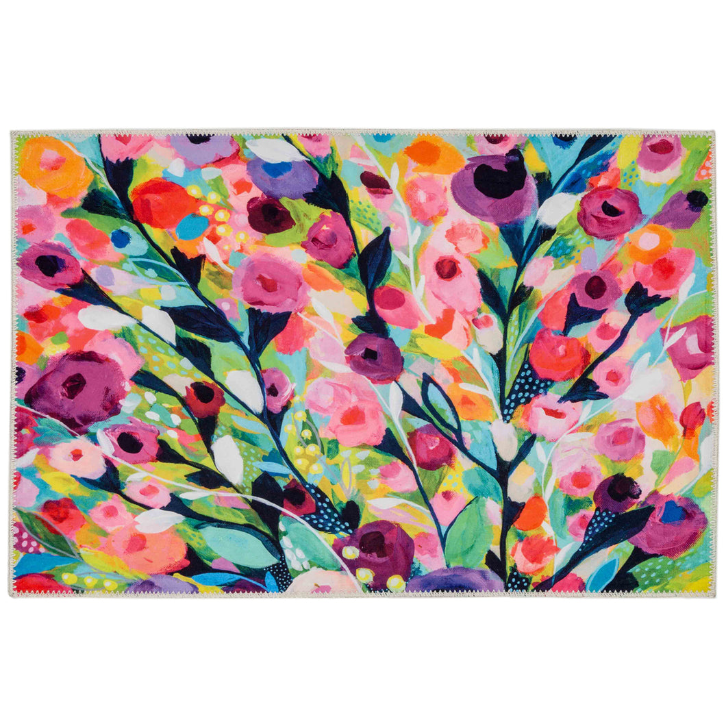 BLOSSOMING PORTRAIT Indoor Only and Garden/Tropical Rectangle Olivia's Home Rug