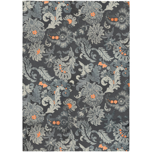 Gray Flannel Floral  Rug