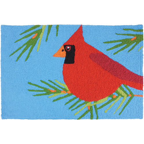 Cardinal Perched In PinesRug