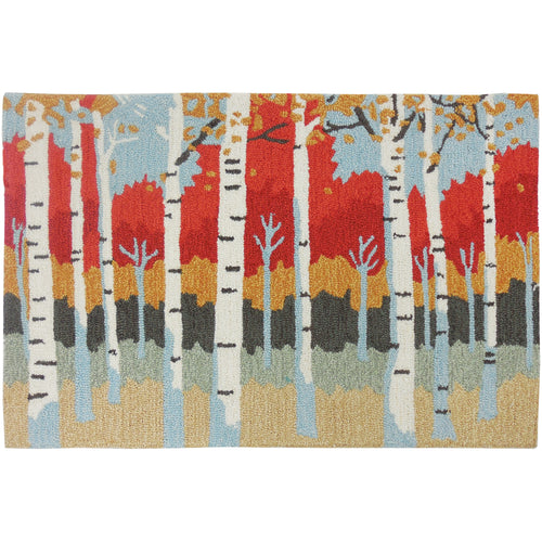 Blazing Birch Indoor Only and Garden & Floral Rectangle Homefires Rug