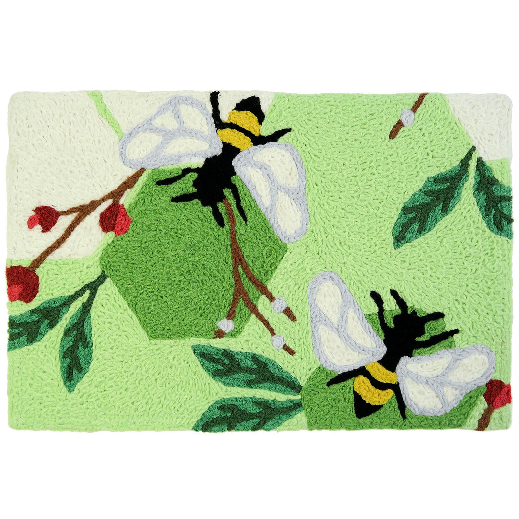 Bee Hive Indoor/Outdoor and Garden/Tropical Rectangle Jellybean Rug