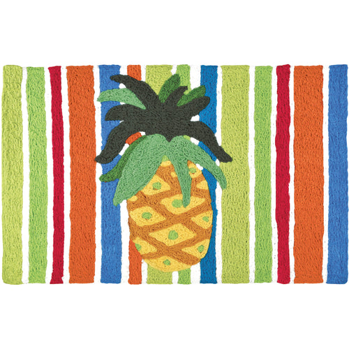 Pineapple On Watercolored Stripes