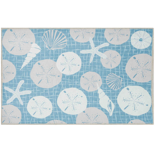 NETTED SAND DOLLARS AND SHELLS Indoor Only and Coastal Rectangle Olivia's Home Rug