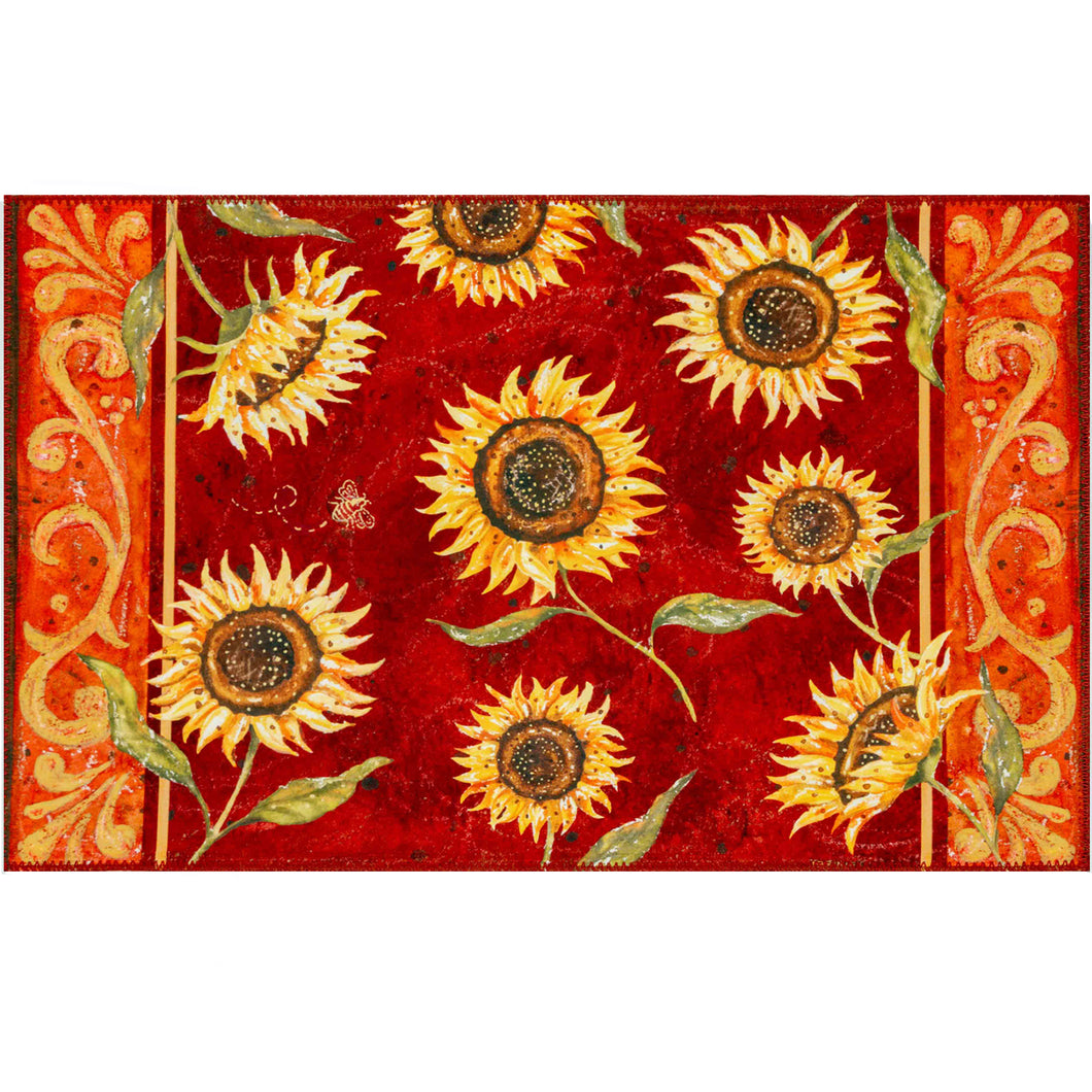 PROVENCIAL SUNFLOWERS Indoor Only and Garden/Tropical Rectangle Olivia's Home Rug