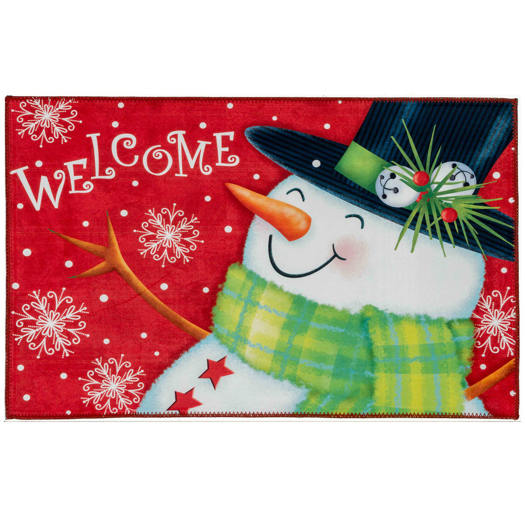WELCOMING SNOWMAN Indoor Only and Seasonal Rectangle Olivia's Home Rug