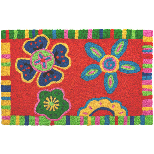 Boho Floral Indoor/Outdoor and Garden/Tropical Rectangle Jellybean Rug