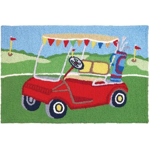 Golfing Around Indoor/Outdoor and Country Rectangle Jellybean Rug