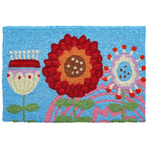 Kaleidoscope Floral Indoor/Outdoor and Garden/Tropical Rectangle Jellybean Rug