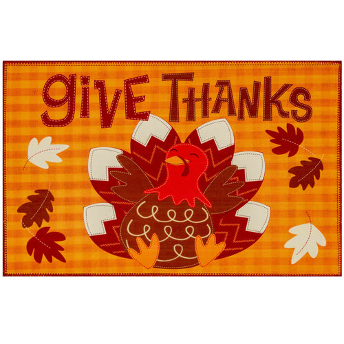 GIVE THANKS Indoor Only and Seasonal Rectangle Olivia's Home Rug