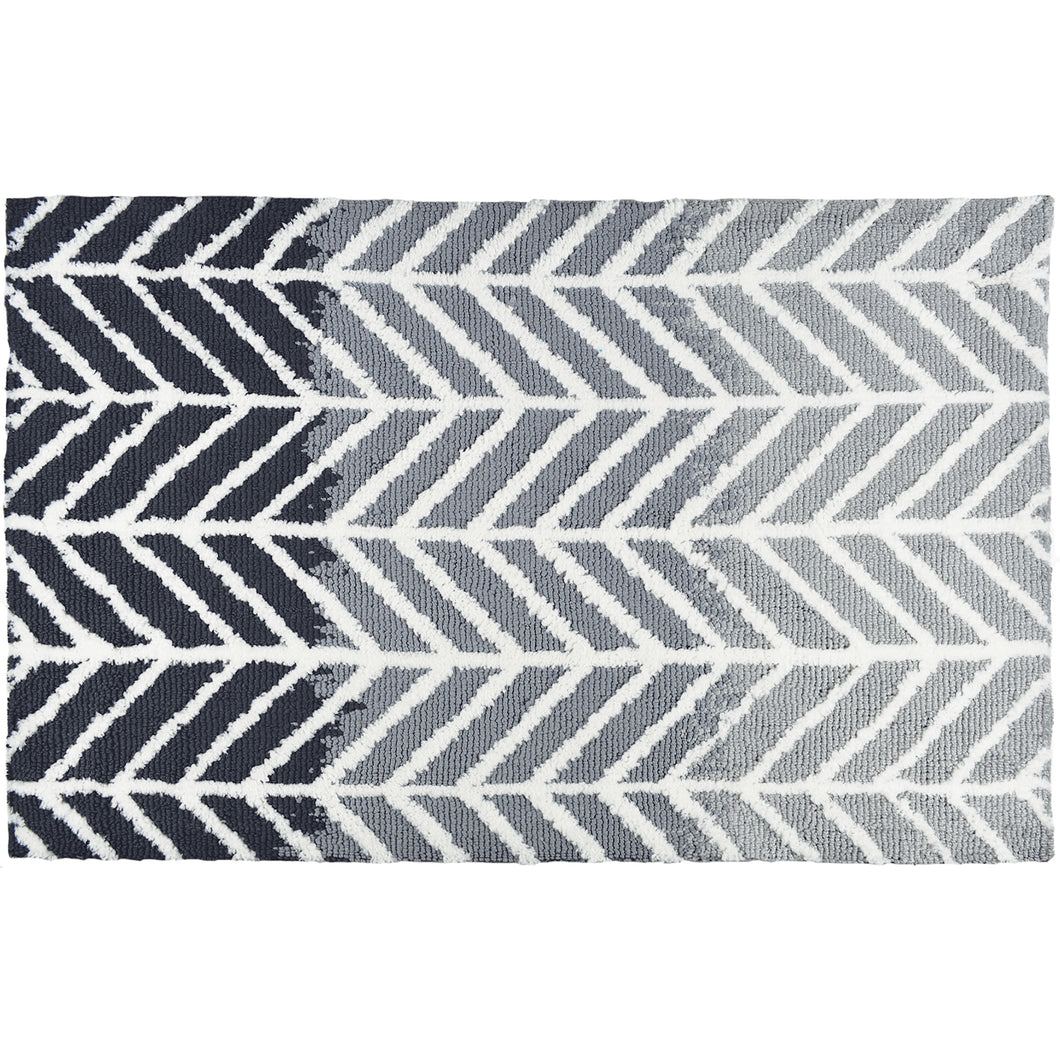 Straight And Arrows Gray Rug