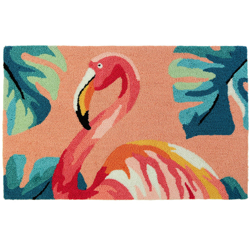 Flamingo Splash on Coral Indoor Only and Coastal Rectangle Homefires Rug