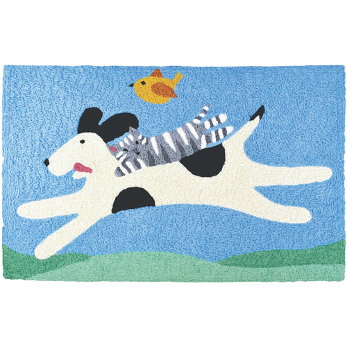 Mutt & Kit Flying Indoor/Outdoor and Pet Rectangle Jellybean Rug