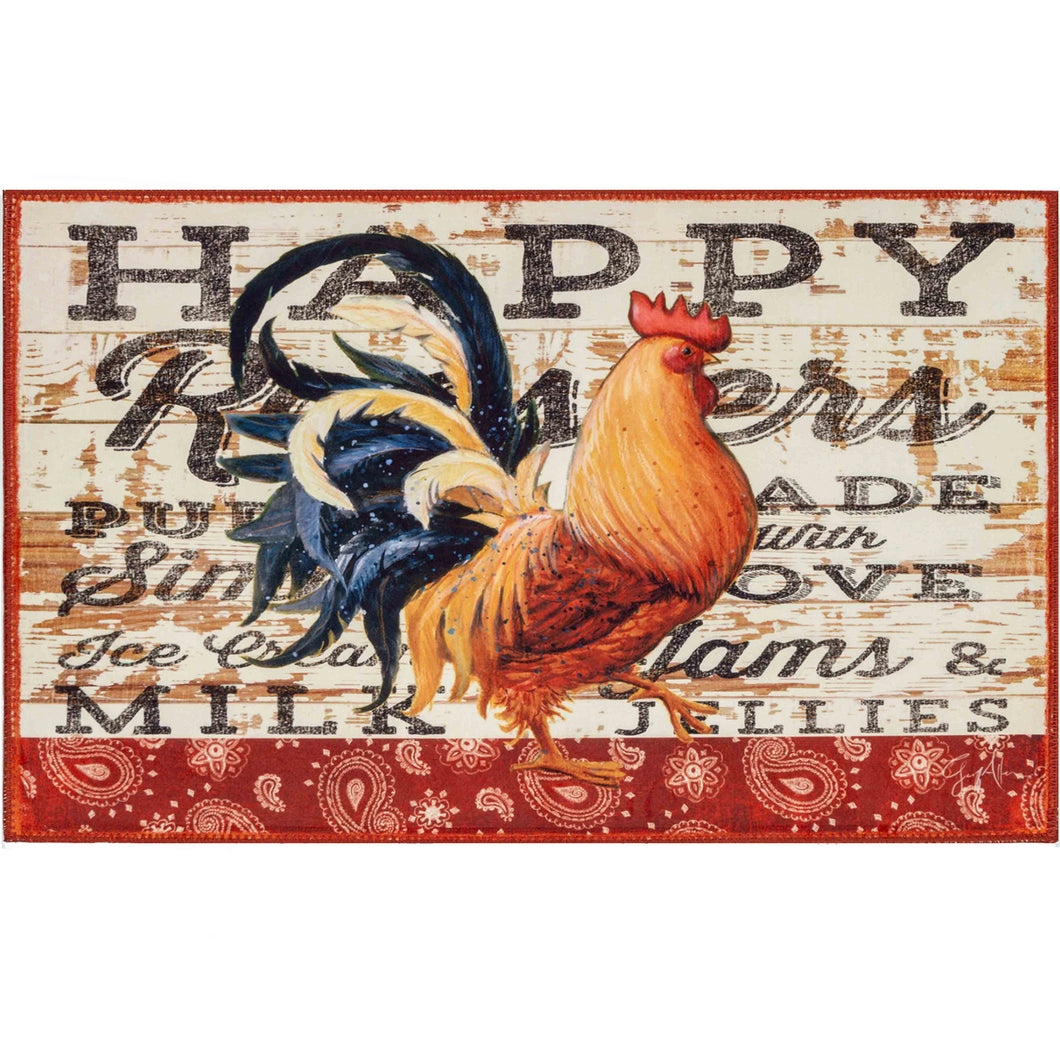 HAPPY ROOSTER Indoor Only and Kitchen Rectangle Olivia's Home Rug