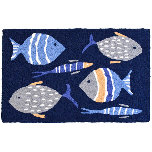 Deep Blue Sea Indoor/Outdoor and Waterfront Rectangle Jellybean Rug